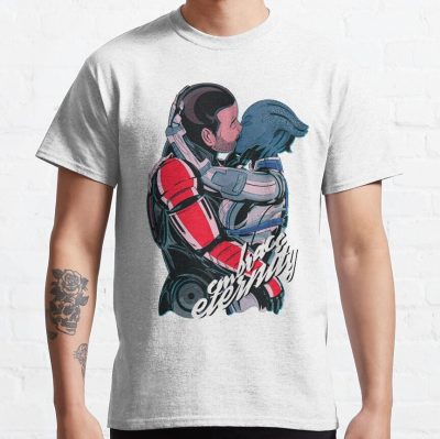 Shepard And Liara Embrace Eternity T-Shirt Official Mass Effect Merch