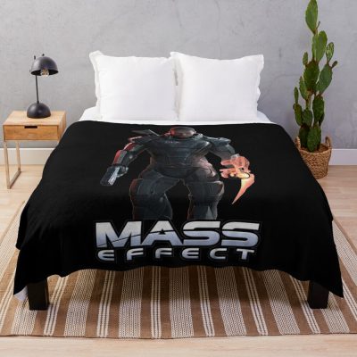 Commander Shepard Mass Effect Throw Blanket Official Mass Effect Merch