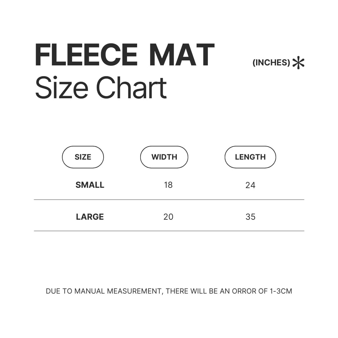 Fleece Mat Size Chart - Mass Effect Store